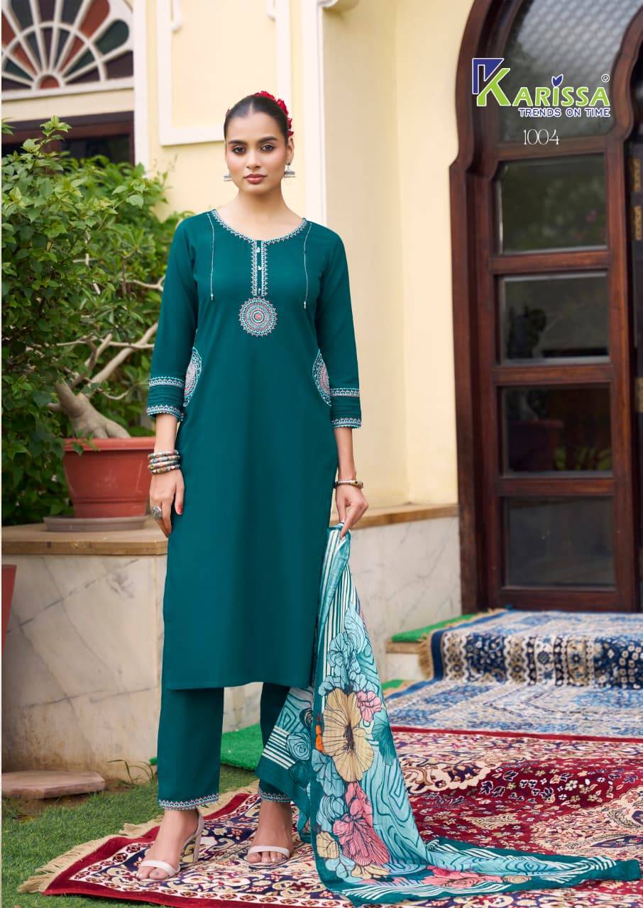 SANIA By  KARISSA 1001 To 1004 Series Designer Ethnic Wear Collection Cotton Kurtis At Wholesale Price